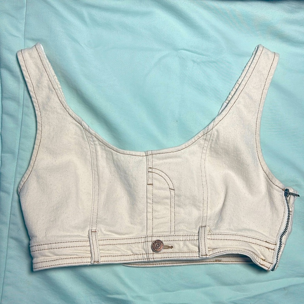 Denim white top